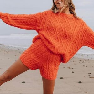 NWT Daily Drills Sweater Set - Orange